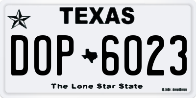 TX license plate DOP6023