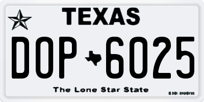 TX license plate DOP6025