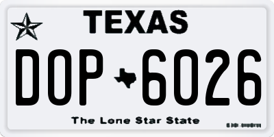 TX license plate DOP6026