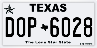 TX license plate DOP6028