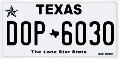 TX license plate DOP6030