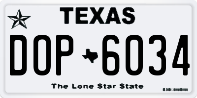 TX license plate DOP6034