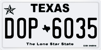 TX license plate DOP6035