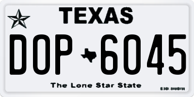 TX license plate DOP6045