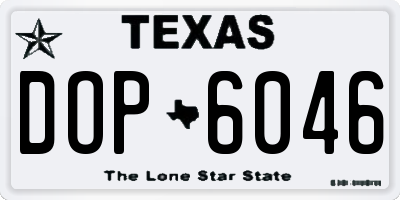 TX license plate DOP6046