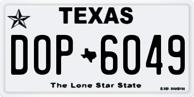 TX license plate DOP6049