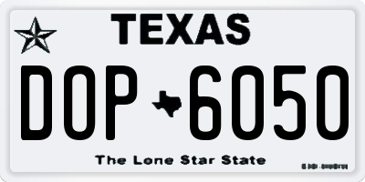 TX license plate DOP6050