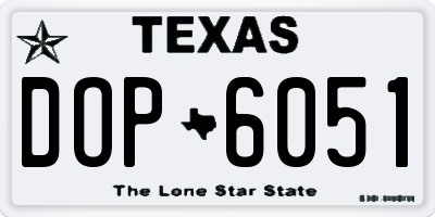 TX license plate DOP6051