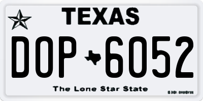 TX license plate DOP6052