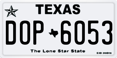 TX license plate DOP6053