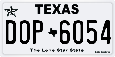 TX license plate DOP6054