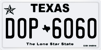 TX license plate DOP6060