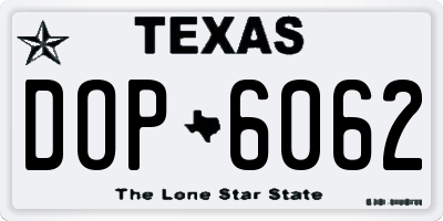TX license plate DOP6062