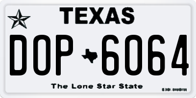 TX license plate DOP6064