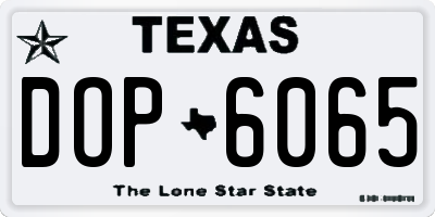 TX license plate DOP6065