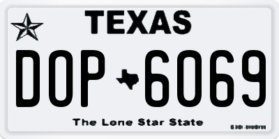 TX license plate DOP6069