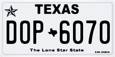 TX license plate DOP6070