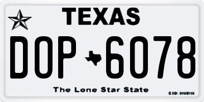 TX license plate DOP6078