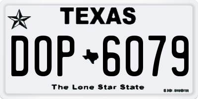 TX license plate DOP6079