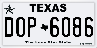 TX license plate DOP6086
