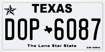 TX license plate DOP6087
