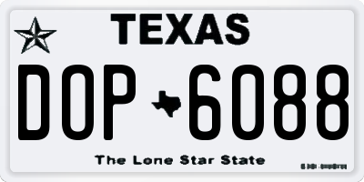 TX license plate DOP6088