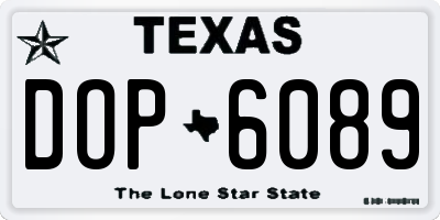 TX license plate DOP6089