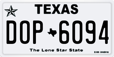 TX license plate DOP6094