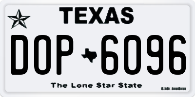 TX license plate DOP6096