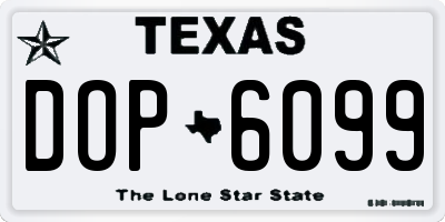 TX license plate DOP6099