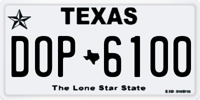 TX license plate DOP6100
