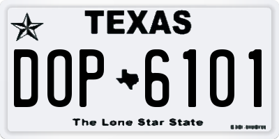 TX license plate DOP6101