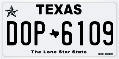 TX license plate DOP6109