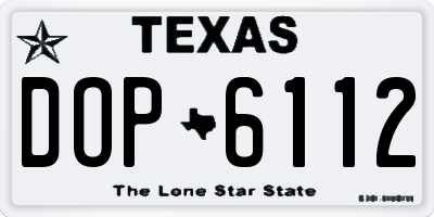 TX license plate DOP6112