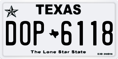 TX license plate DOP6118