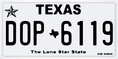 TX license plate DOP6119