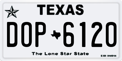 TX license plate DOP6120