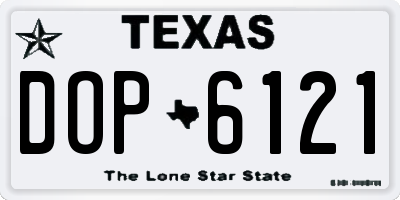TX license plate DOP6121