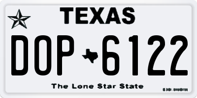 TX license plate DOP6122