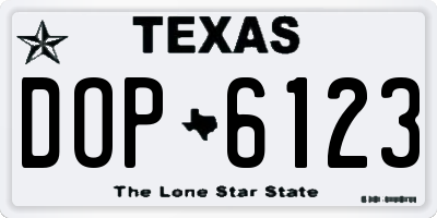 TX license plate DOP6123