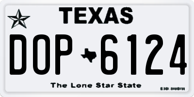 TX license plate DOP6124