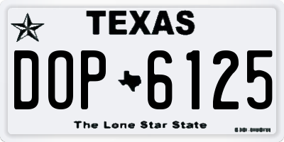 TX license plate DOP6125