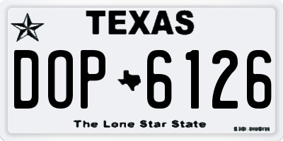 TX license plate DOP6126
