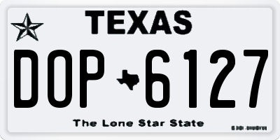 TX license plate DOP6127