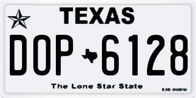 TX license plate DOP6128