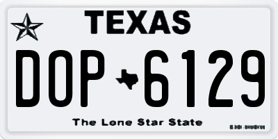 TX license plate DOP6129