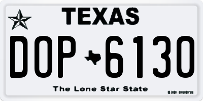 TX license plate DOP6130