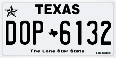 TX license plate DOP6132
