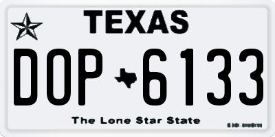 TX license plate DOP6133