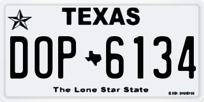 TX license plate DOP6134